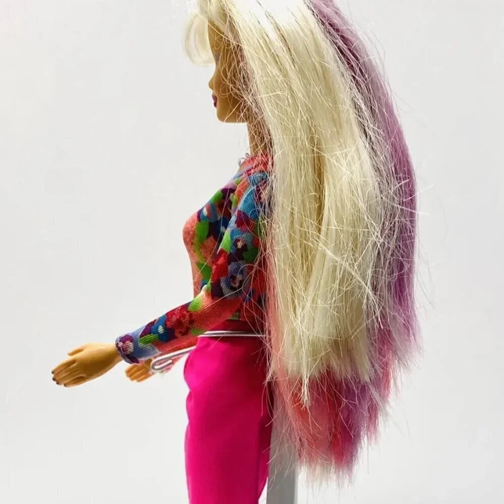 MATTEL BARBIE Doll Long Blonde Colorful Hair Articulated Elbows & Knees 12" Tall - Picture 4 of 12